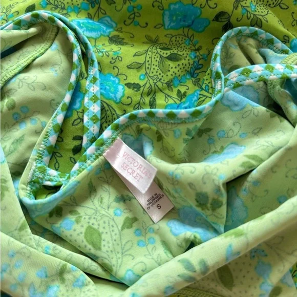 Victorias Secret y2k Floral Green and Blue slip dress - Picture 4 of 4